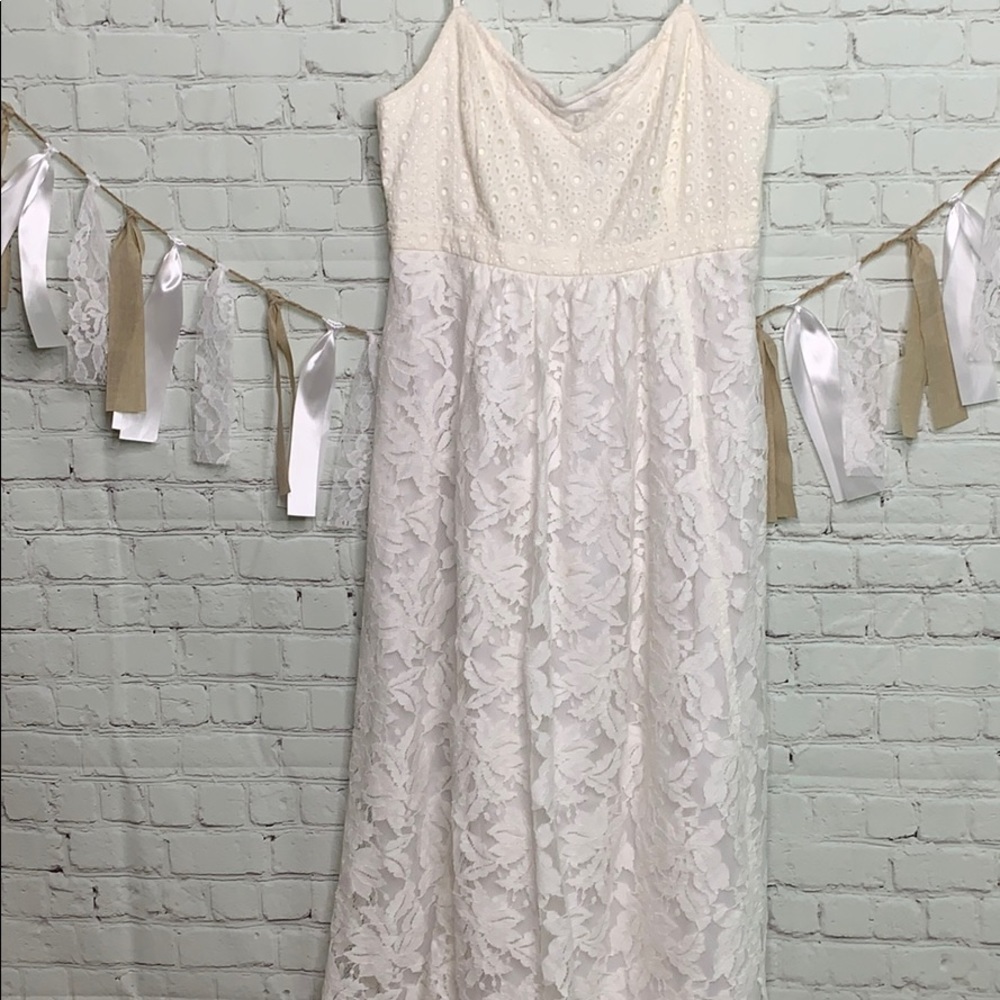 Anthropologie brand Plenty Dresses by Tracy Reese size 10 white lace maxi